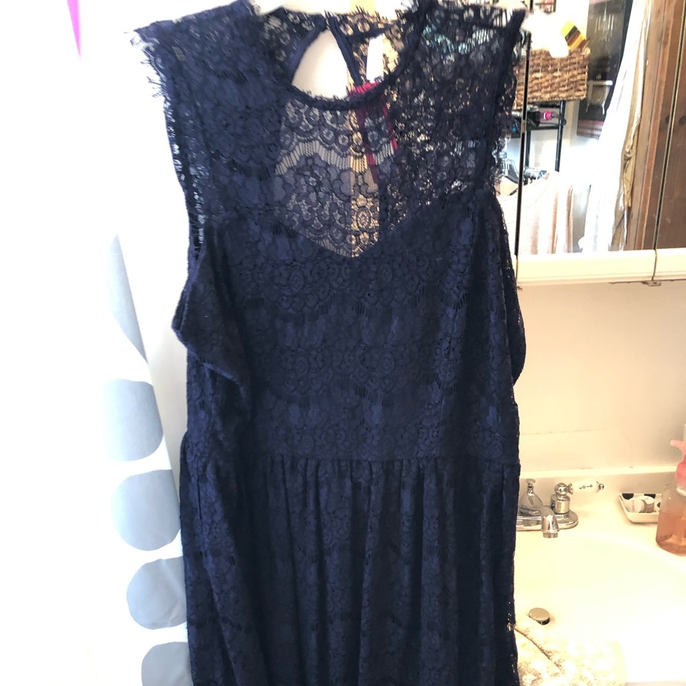 Navy Blue Lace Dress